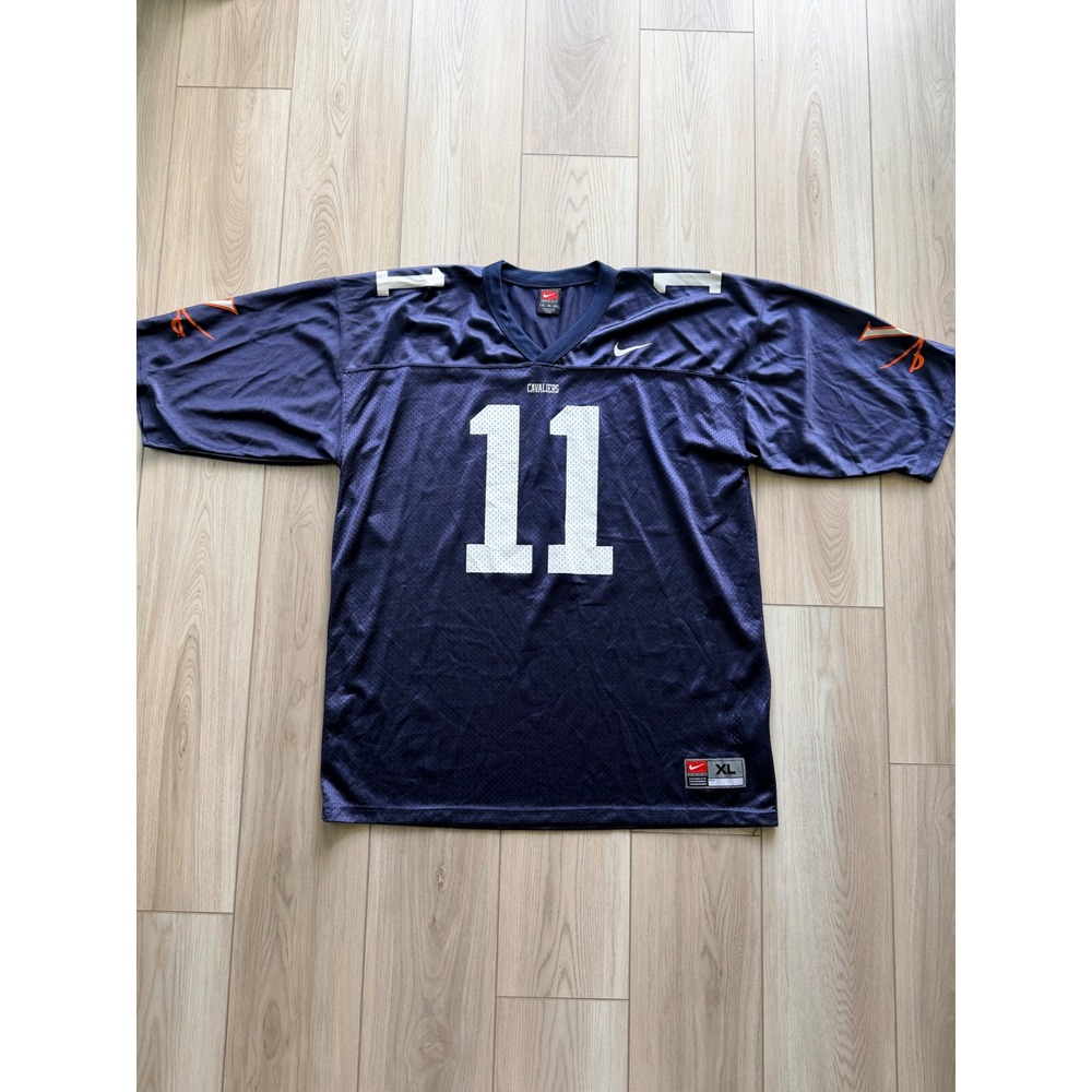 Vintage Nike UVA Cavaliers Jersey Mens XL Navy Blue Football #11 Virginia Logo
